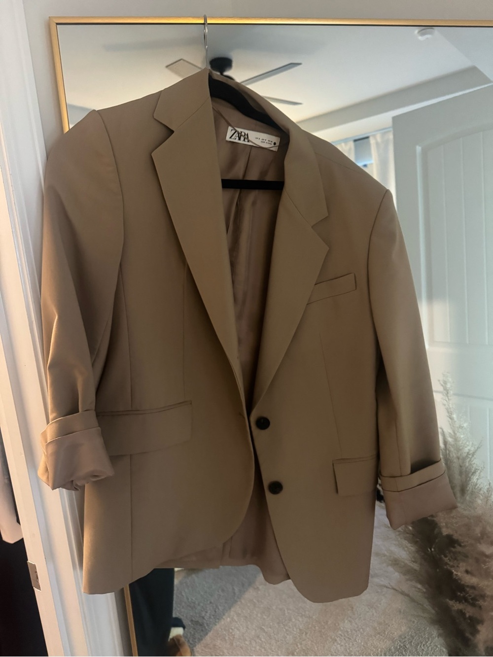 Zara Beige Single-Breasted Men's Blazer